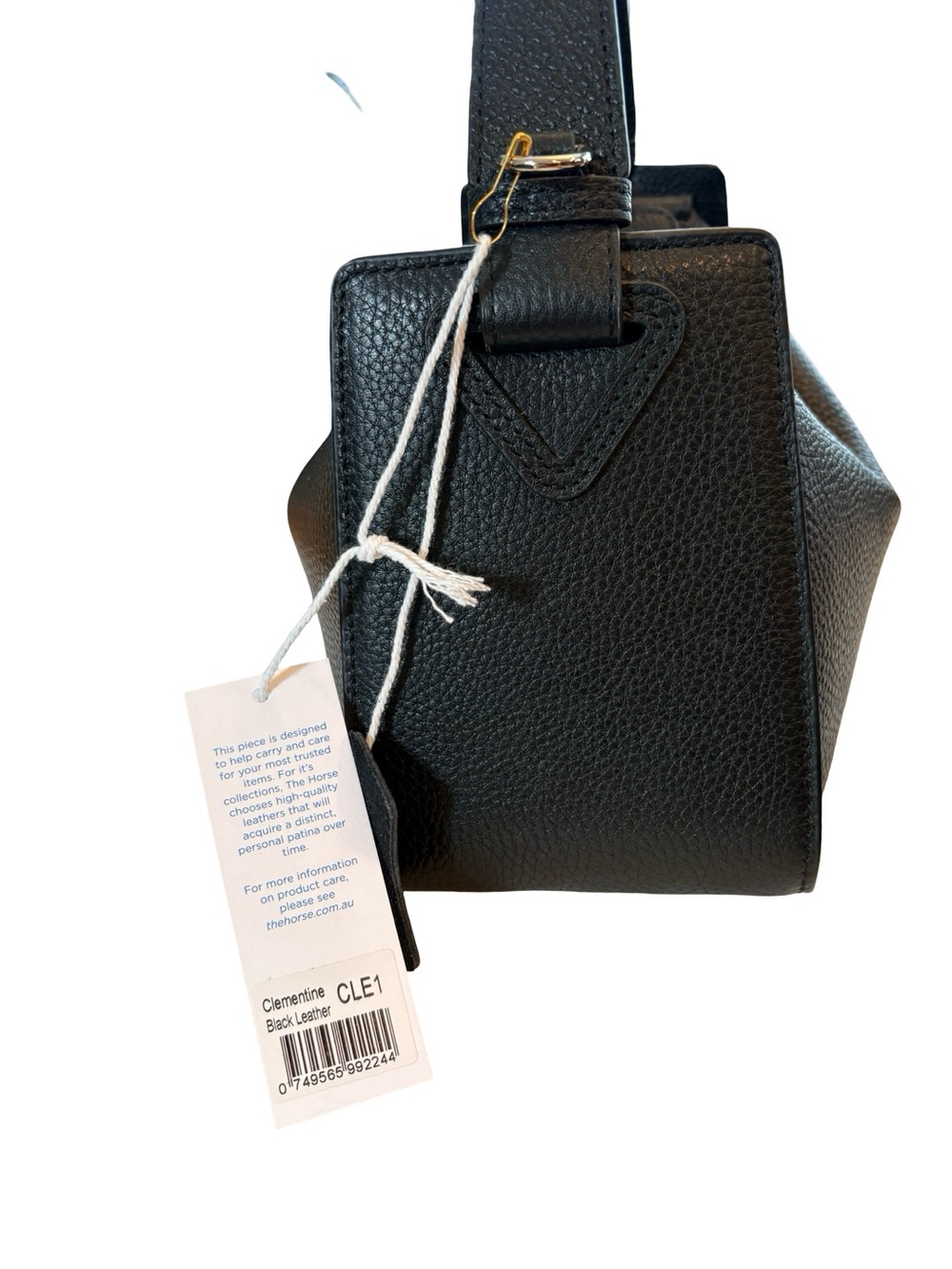 The Horse Clementine Handbag Shoulder Bag Black Pebbled Leather Silver Hardware - Picture 5 of 16